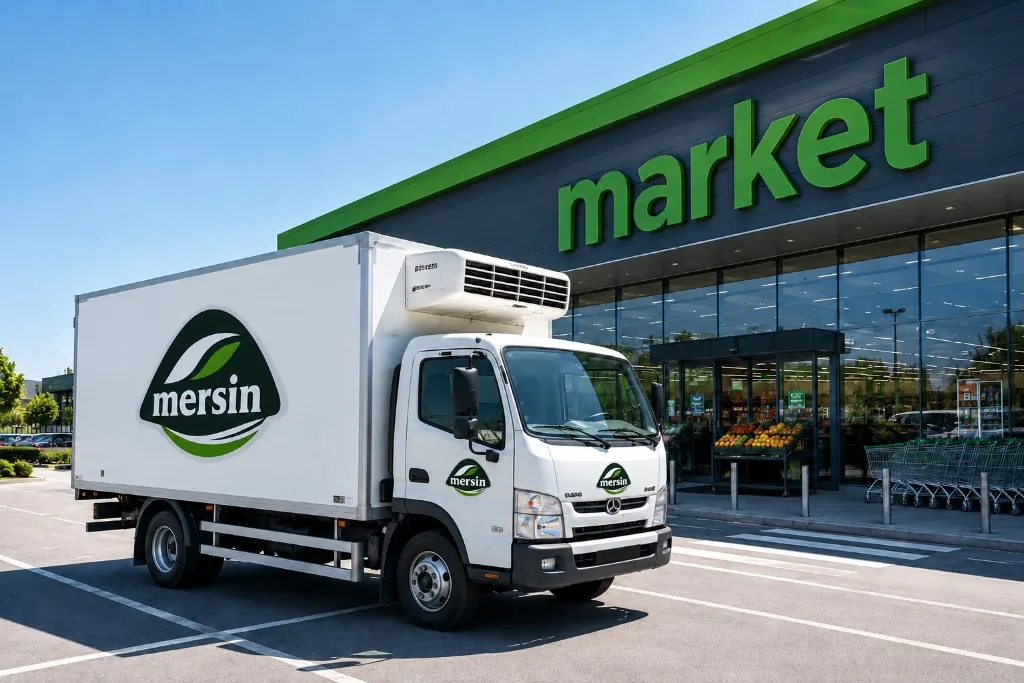 Mersin refrigerated truck at a retail store
